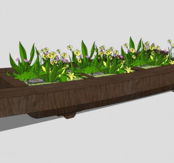 创意造型花池花箱SU模型下载_sketchup草图大师SKP模型