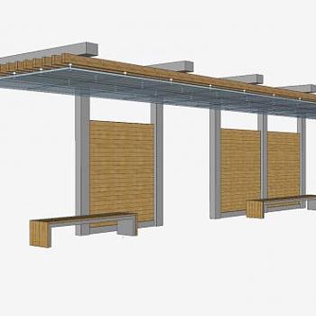 现代廊架SU模型下载_sketchup草图大师SKP模型