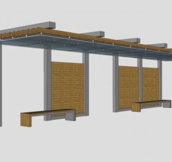 现代廊架SU模型下载_sketchup草图大师SKP模型