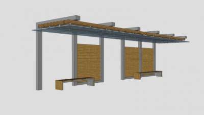 现代廊架SU模型下载_sketchup草图大师SKP模型