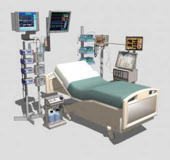 心脏病房医疗器械系列产品SU模型下载_sketchup草图大师SKP模型