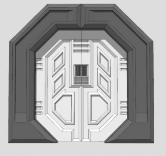 太空舱门SU模型SU模型下载_sketchup草图大师SKP模型