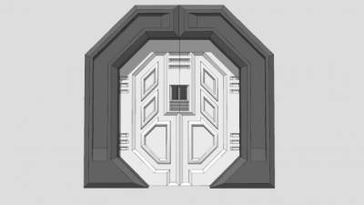 太空舱门SU模型SU模型下载_sketchup草图大师SKP模型