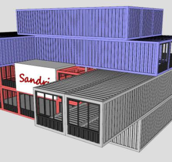 集装箱房楼层SU模型下载_sketchup草图大师SKP模型