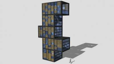 现代风格景观塔SU模型下载_sketchup草图大师SKP模型