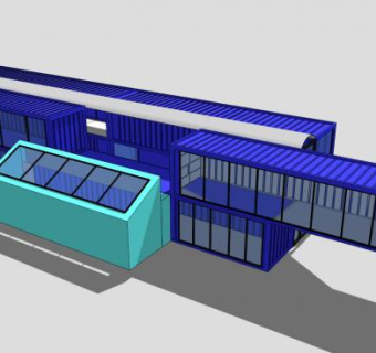 双层集装箱房SU模型下载_sketchup草图大师SKP模型
