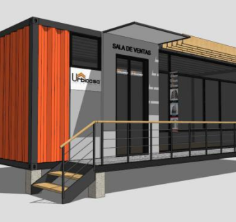 欧式简约集装箱房屋SU模型下载_sketchup草图大师SKP模型