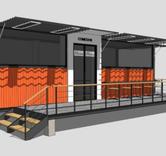 简约集装箱住宅SU模型下载_sketchup草图大师SKP模型