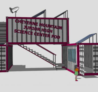 现代创意时尚集装箱住宅SU模型下载_sketchup草图大师SKP模型