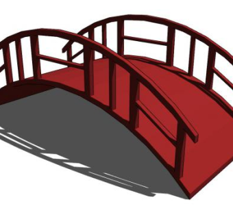日式拱桥小桥SU模型下载_sketchup草图大师SKP模型
