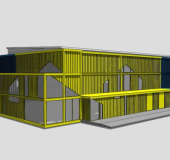 三层集装箱住宅SU模型下载_sketchup草图大师SKP模型