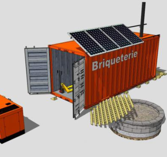 橙色集装箱房SU模型下载_sketchup草图大师SKP模型