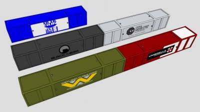 彩色集装箱房设计SU模型下载_sketchup草图大师SKP模型