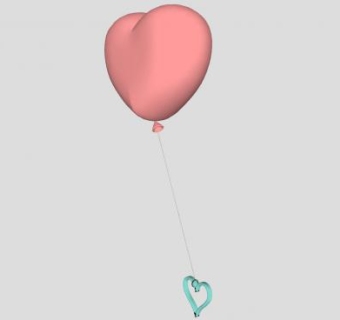 爱心心形气球SU模型下载_sketchup草图大师SKP模型