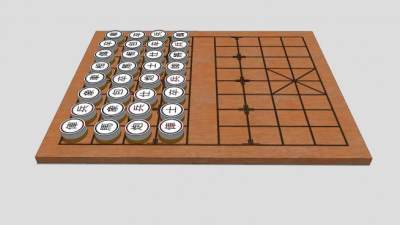 中国象棋棋盘SU模型下载_sketchup草图大师SKP模型