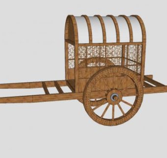 乡村景观马车SU模型下载_sketchup草图大师SKP模型