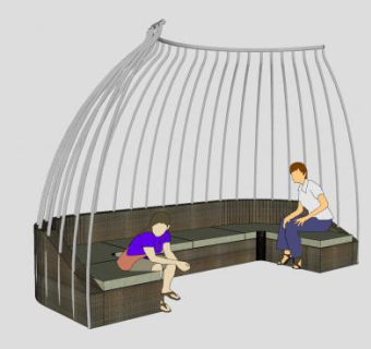 户外沙发大沙发家具SU模型下载_sketchup草图大师SKP模型