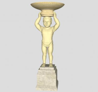 小天使人物景观雕塑SU模型下载_sketchup草图大师SKP模型