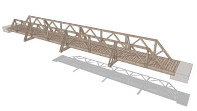 木桥小桥SU模型下载_sketchup草图大师SKP模型
