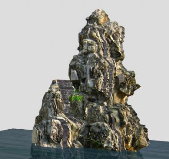 假山岩石置石景观石SU模型下载_sketchup草图大师SKP模型