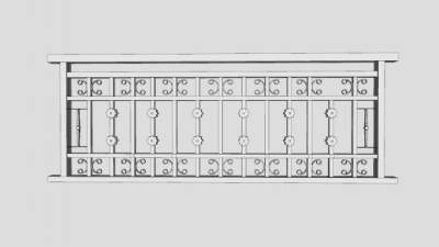 欧式护栏SU模型下载_sketchup草图大师SKP模型