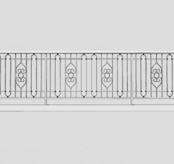 欧简铁艺护栏栏杆SU模型下载_sketchup草图大师SKP模型