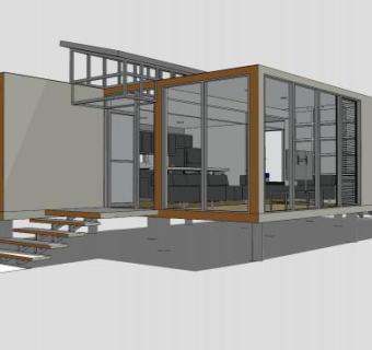 现代欧式风格集装箱住宅SU模型下载_sketchup草图大师SKP模型