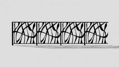 欧式文艺护栏SU模型下载_sketchup草图大师SKP模型