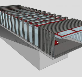 现代金属地下车库出入口SU模型下载_sketchup草图大师SKP模型