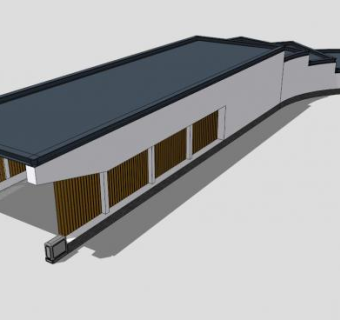 现代地下车库出入口建筑SU模型下载_sketchup草图大师SKP模型