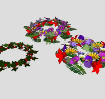 花卉花环SU模型下载_sketchup草图大师SKP模型