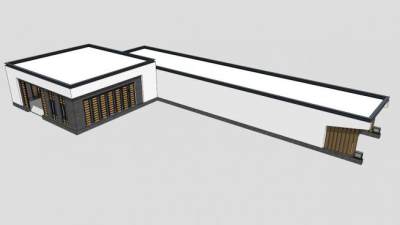 中式地下停车场入口SU模型下载_sketchup草图大师SKP模型