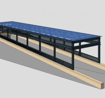 现代棚架地下车库入口SU模型下载_sketchup草图大师SKP模型
