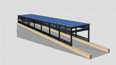 现代棚架地下车库入口SU模型下载_sketchup草图大师SKP模型