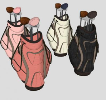 高尔夫球杆和高尔球袋SU模型下载_sketchup草图大师SKP模型