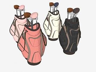 高尔夫球杆和高尔球袋SU模型下载_sketchup草图大师SKP模型