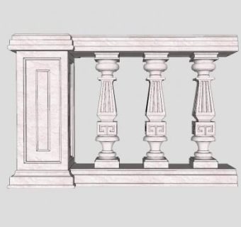 欧式阳台石栏杆SU模型下载_sketchup草图大师SKP模型