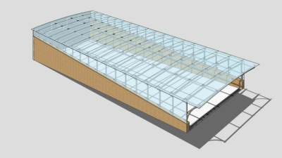 现代地下车库车棚出入口SU模型下载_sketchup草图大师SKP模型