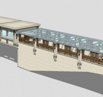 商业街地下车库出入口SU模型下载_sketchup草图大师SKP模型