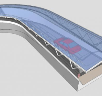 现代小区地下停车场入口SU模型下载_sketchup草图大师SKP模型