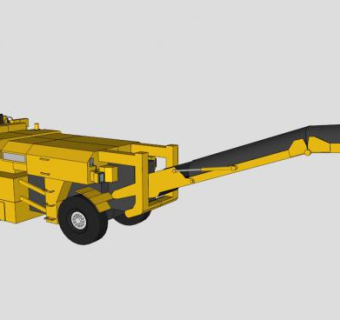 工程机械路面铣刨机SU模型_su模型下载 草图大师模型_SKP模型