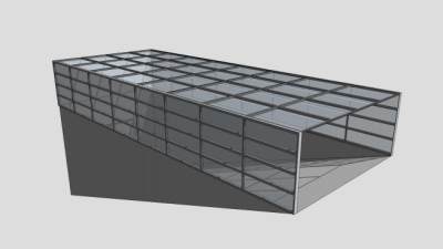 现代地下车库入口车棚SU模型下载_sketchup草图大师SKP模型