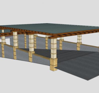 欧式风格地下车库入口SU模型下载_sketchup草图大师SKP模型