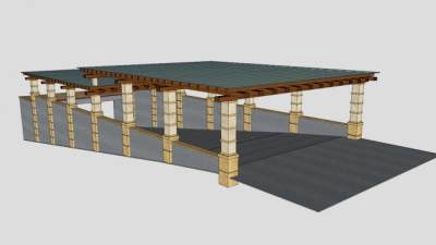 欧式风格地下车库入口SU模型下载_sketchup草图大师SKP模型