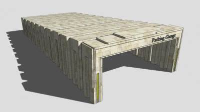 欧式石砖地下车库入口SU模型下载_sketchup草图大师SKP模型