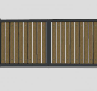 木制铁皮围墙SU模型下载_sketchup草图大师SKP模型
