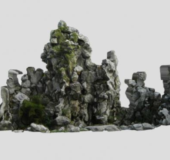 假山岩石SU模型下载_sketchup草图大师SKP模型