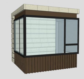 保安站岗岗亭SU模型下载_sketchup草图大师SKP模型