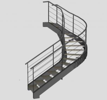 室内S型楼梯SU模型下载_sketchup草图大师SKP模型