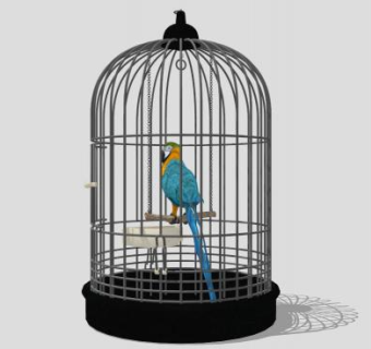 现代黑色鸟笼SU模型下载_sketchup草图大师SKP模型